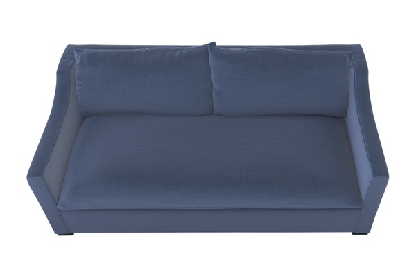 Moss Home Ginger 80" Sofa - Unique Arm Design & Knife Edge Cushions For Stylish Living Room Comfort Indigo 54% Polyester 36% Viscose 10% Linen Ging-sof-80-offind
