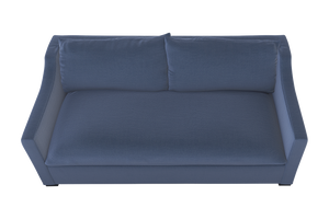 Moss Home Ginger 98" Sofa - Classic And Contemporary Design With Distinctive Arm And Knife Edge Cushions Indigo 54% Polyester 36% Viscose 10% Linen Ging-sof-98-offind