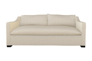 Moss Home Ginger 80" Sofa - Unique Arm Design & Knife Edge Cushions For Stylish Living Room Comfort Natural 54% Polyester 36% Viscose 10% Linen Ging-sof-80-offnat
