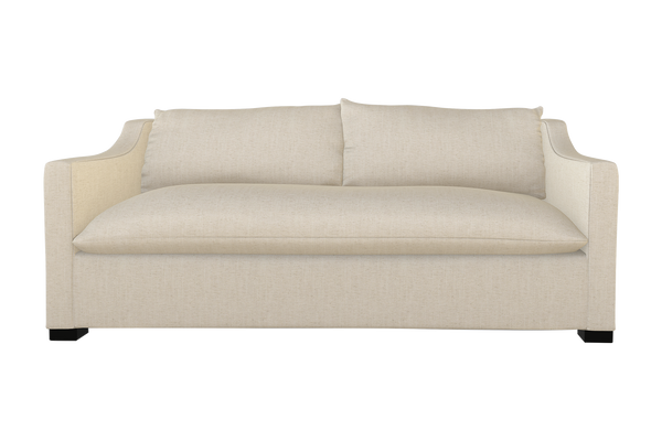 Moss Home Ginger 98" Sofa - Classic And Contemporary Design With Distinctive Arm And Knife Edge Cushions Natural 54% Polyester 36% Viscose 10% Linen Ging-sof-98-offnat