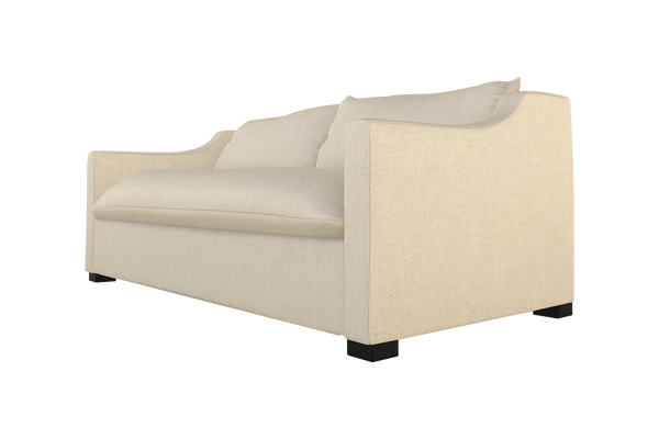 Moss Home Ginger 98" Sofa - Classic And Contemporary Design With Distinctive Arm And Knife Edge Cushions Natural 54% Polyester 36% Viscose 10% Linen Ging-sof-98-offnat