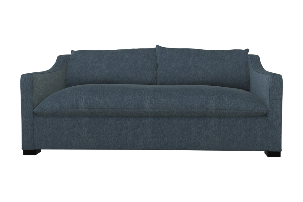 Moss Home Ginger 80" Sofa - Classic And Contemporary Design With Distinctive Arm And Knife Edge Cushions Denim 100% Polyester Ging-sof-80-shoden