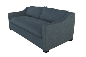 Moss Home Ginger 98" Sofa - Classic Meets Contemporary With Distinctive Arm And Elegant Knife Edge Cushions Denim 100% Polyester Ging-sof-98-shoden