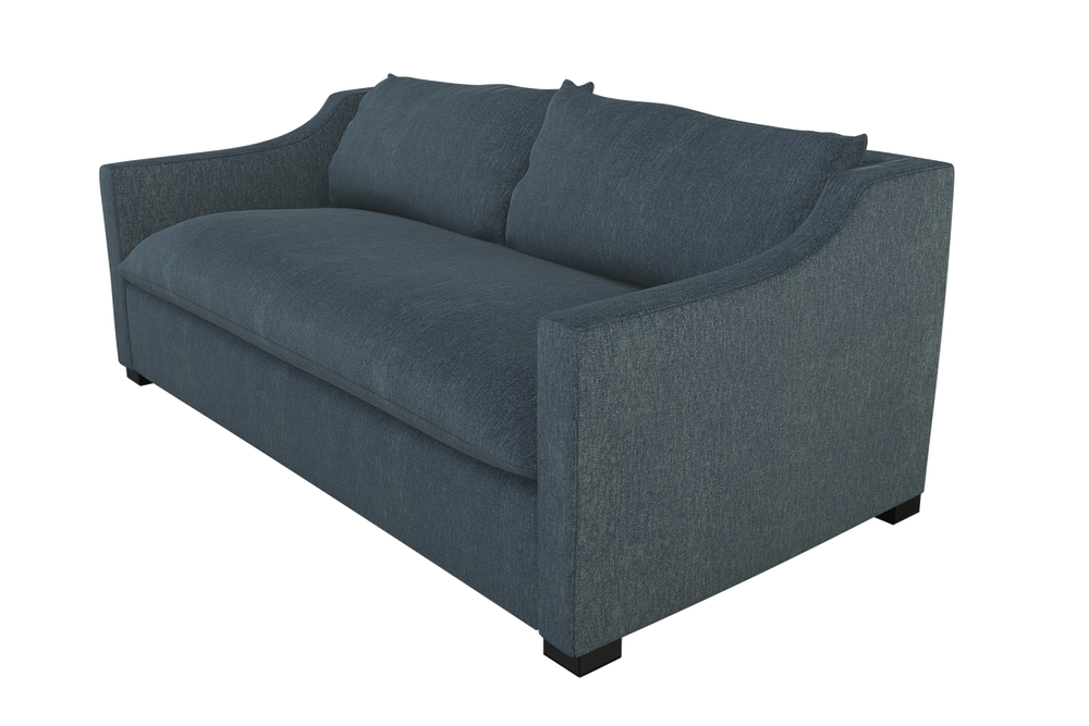 Moss Home Ginger 80" Sofa - Classic And Contemporary Design With Distinctive Arm And Knife Edge Cushions Denim 100% Polyester Ging-sof-80-shoden