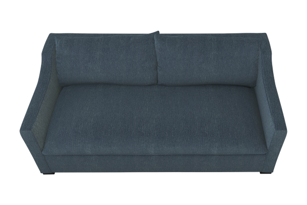 Moss Home Ginger 98" Sofa - Classic Meets Contemporary With Distinctive Arm And Elegant Knife Edge Cushions Denim 100% Polyester Ging-sof-98-shoden