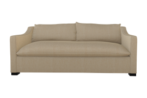 Moss Home Ginger 98" Sofa - Classic Meets Contemporary With Distinctive Arm And Elegant Knife Edge Cushions Sand 100% Polyester Ging-sof-98-shosan