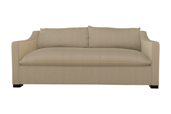 Moss Home Ginger 98" Sofa - Classic Meets Contemporary With Distinctive Arm And Elegant Knife Edge Cushions Sand 100% Polyester Ging-sof-98-shosan