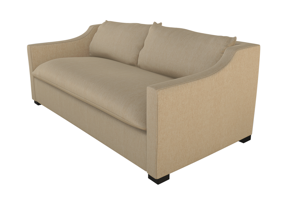 Moss Home Ginger 98" Sofa - Classic Meets Contemporary With Distinctive Arm And Elegant Knife Edge Cushions Sand 100% Polyester Ging-sof-98-shosan