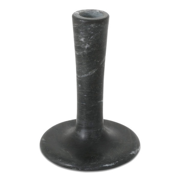 Moe's Home East Candle Holder - Exquisite Marble Design With Unique Veins For Timeless Home Décor Elegance Black Marble Gk-1123-02