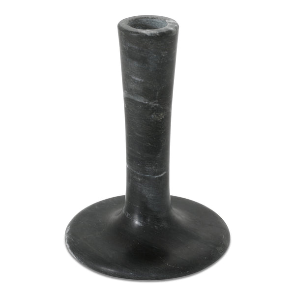 Moe's Home East Candle Holder - Exquisite Marble Design With Unique Veins For Timeless Home Décor Elegance Black Marble Gk-1123-02