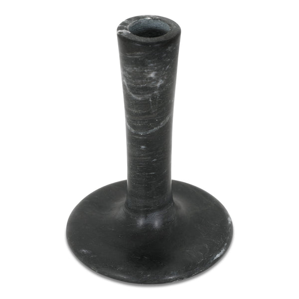 Moe's Home East Candle Holder - Exquisite Marble Design With Unique Veins For Timeless Home Décor Elegance Black Marble Gk-1123-02
