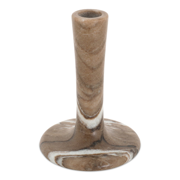 Moe's Home East Candle Holder - Exquisite Marble Design With Unique Veins For Timeless Home Décor Elegance Brown Marble Gk-1123-21