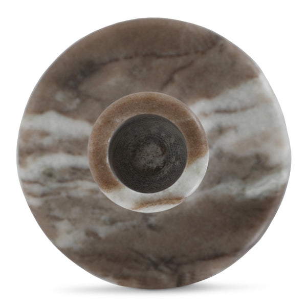 Moe's Home East Candle Holder - Exquisite Marble Design With Unique Veins For Timeless Home Décor Elegance Brown Marble Gk-1123-21