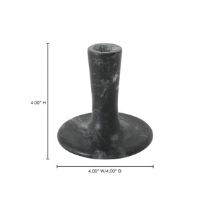 Moe's Home East Candle Holder - Exquisite Marble Design With Unique Veins For Timeless Home Décor Elegance Black Marble Gk-1124-02