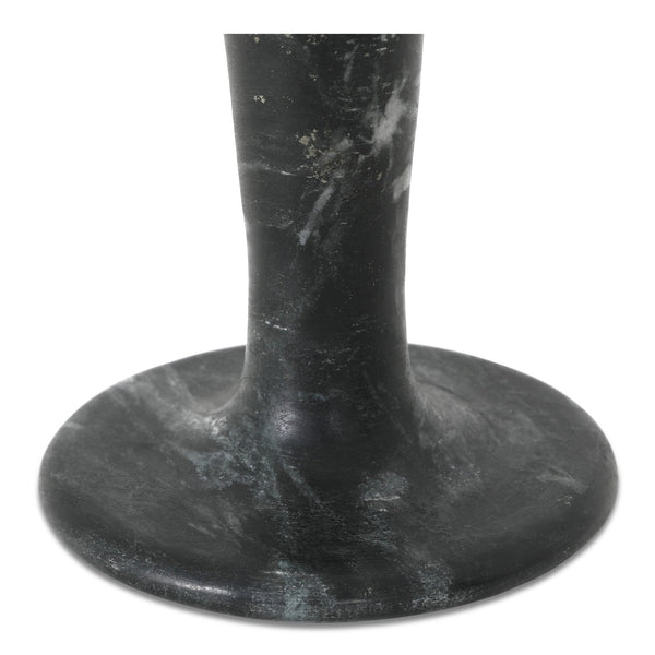 Moe's Home East Candle Holder - Exquisite Marble Design With Unique Veins For Timeless Home Décor Elegance Black Marble Gk-1124-02