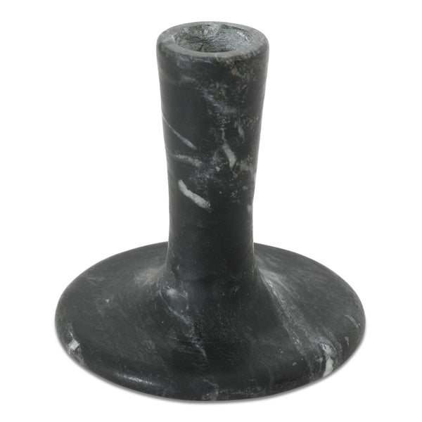 Moe's Home East Candle Holder - Exquisite Marble Design With Unique Veins For Timeless Home Décor Elegance Black Marble Gk-1124-02
