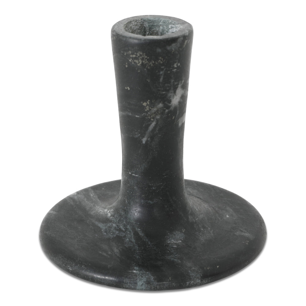 Moe's Home East Candle Holder - Exquisite Marble Design With Unique Veins For Timeless Home Décor Elegance Black Marble Gk-1124-02