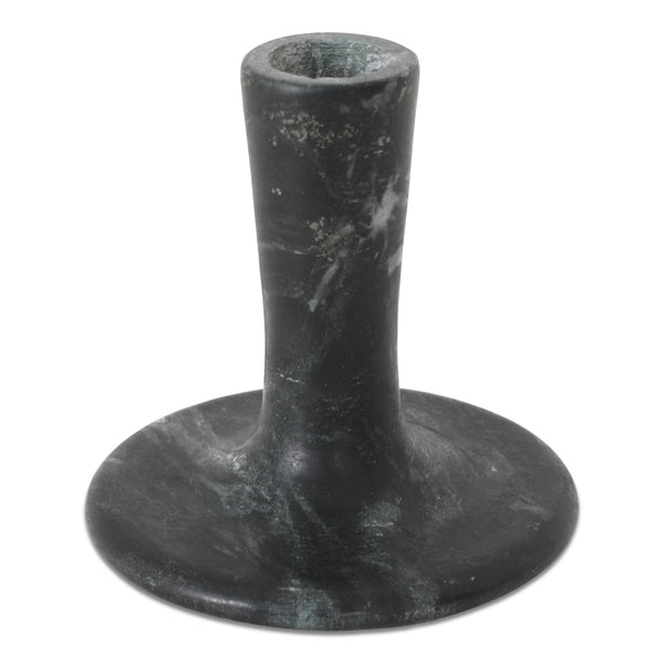 Moe's Home East Candle Holder - Exquisite Marble Design With Unique Veins For Timeless Home Décor Elegance Black Marble Gk-1124-02