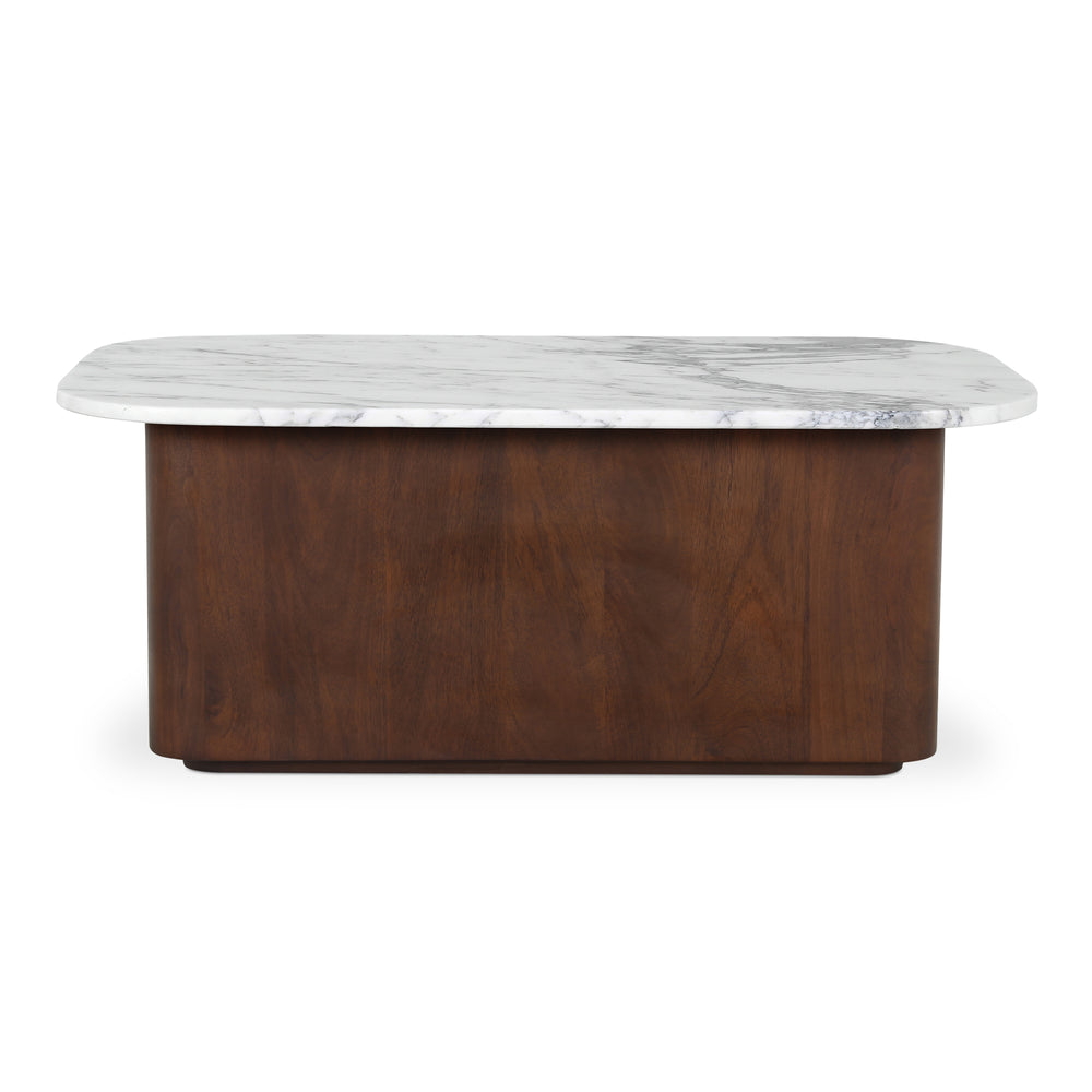 Moe's Home Dash Coffee Table - Elegant Calacatta Marble And Mango Wood Design For Modern Living Spaces White Italian Calacatta Marble,Mango Wood Gk-1129-18-0