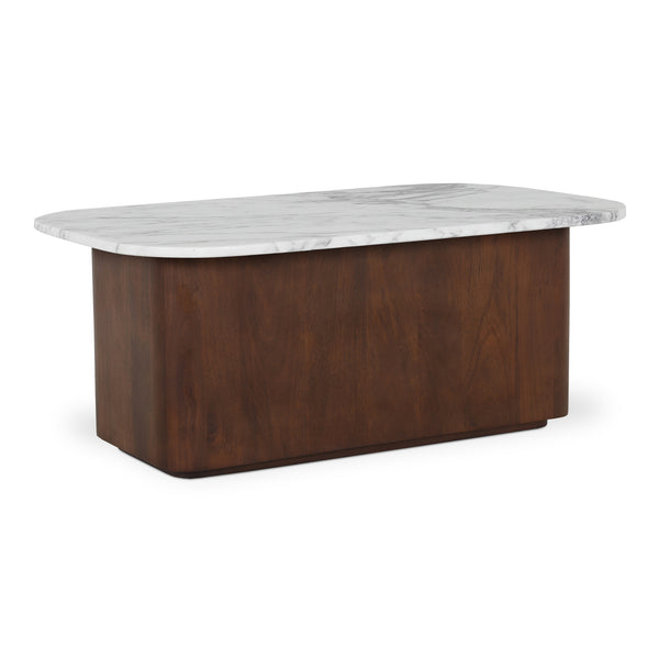 Moe's Home Dash Coffee Table - Elegant Calacatta Marble And Mango Wood Design For Modern Living Spaces White Italian Calacatta Marble,Mango Wood Gk-1129-18-0