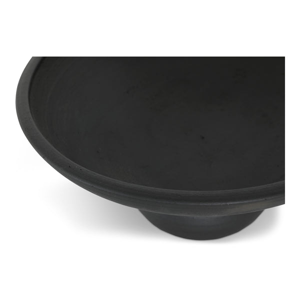 Moe's Home Asha Decorative Bowl - Artisanal Hand-thrown Terracotta With Elegant Matte Finish For Home Decor Black Terracotta Gk-1132-02