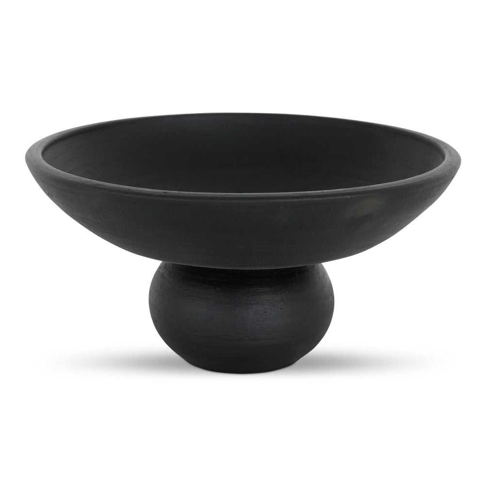 Moe's Home Asha Decorative Bowl - Artisanal Hand-thrown Terracotta With Elegant Matte Finish For Home Decor Black Terracotta Gk-1132-02