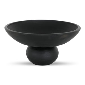 Moe's Home Asha Decorative Bowl - Artisanal Hand-thrown Terracotta With Elegant Matte Finish For Home Decor Black Terracotta Gk-1132-02