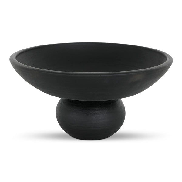 Moe's Home Asha Decorative Bowl - Artisanal Hand-thrown Terracotta With Elegant Matte Finish For Home Decor Black Terracotta Gk-1132-02