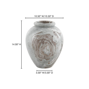 Moe's Home Didion Vase - Timeless Torrento Marble Elegance With Distinctive Patterns For Modern Decor Brown Torrento Marble Gk-1134-21
