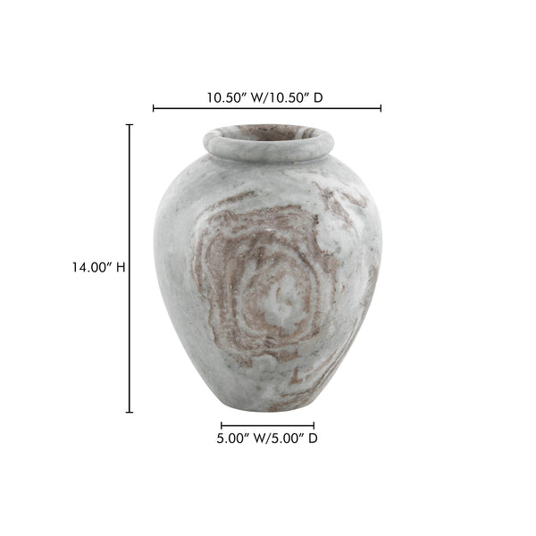 Moe's Home Didion Vase - Timeless Torrento Marble Elegance With Distinctive Patterns For Modern Decor Brown Torrento Marble Gk-1134-21
