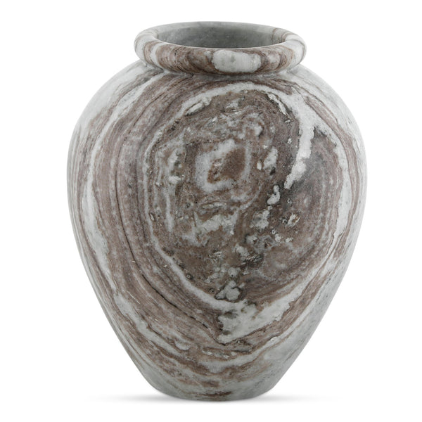 Moe's Home Didion Vase - Timeless Torrento Marble Elegance With Distinctive Patterns For Modern Decor Brown Torrento Marble Gk-1134-21