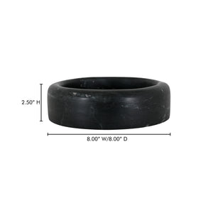 Moe's Home Anais Catchall Marble - Elegant 8-inch Vintage-inspired Design With Unique Veining For Any Space Black Black Marble Gk-1135-02
