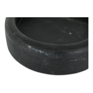 Moe's Home Anais Catchall Marble - Elegant 8-inch Vintage-inspired Design With Unique Veining For Any Space Black Black Marble Gk-1135-02