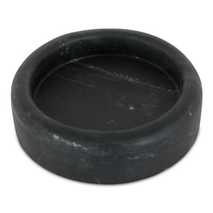 Moe's Home Anais Catchall Marble - Elegant 8-inch Vintage-inspired Design With Unique Veining For Any Space Black Black Marble Gk-1135-02