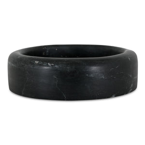 Moe's Home Anais Catchall Marble - Elegant 8-inch Vintage-inspired Design With Unique Veining For Any Space Black Black Marble Gk-1135-02