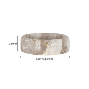 Moe's Home Anais Catchall Marble - Elegant 8-inch Vintage-inspired Design With Unique Veining For Any Space Beige Panther Beige Marble Gk-1135-34