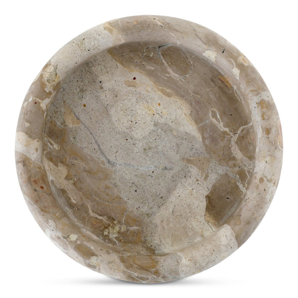 Moe's Home Anais Catchall Marble - Elegant 8-inch Vintage-inspired Design With Unique Veining For Any Space Beige Panther Beige Marble Gk-1135-34