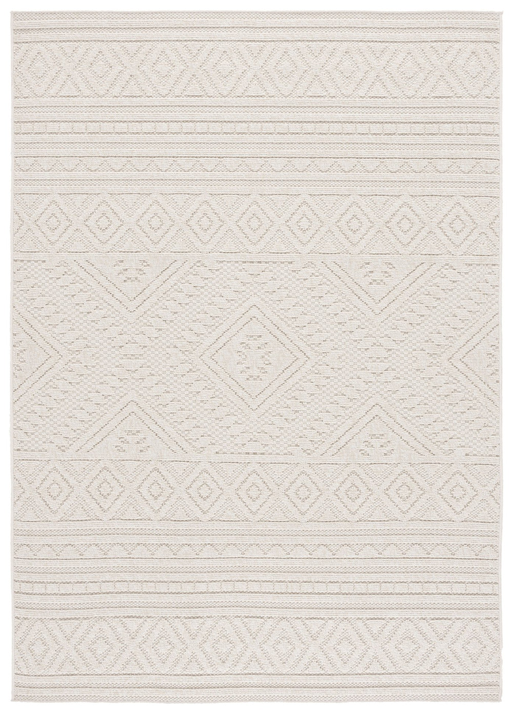 Safavieh Global Indoor/Outdoor Area Rug In Light Beige/Ivory - Durable, Stylish 5'3" X 7'6" Medium Rectangle Rug Light Beige ,Ivory Polypropylene Glb230b-5