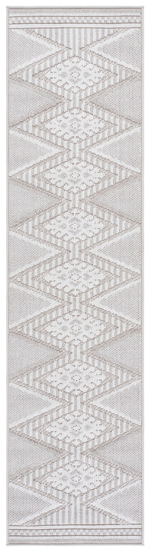Safavieh Global Elegant Area Rug With Geometric Design - Durable, Stylish, Perfect For Indoor & Outdoor Use Grey ,Ivory Polypropylene Pile Glb600f-7sq