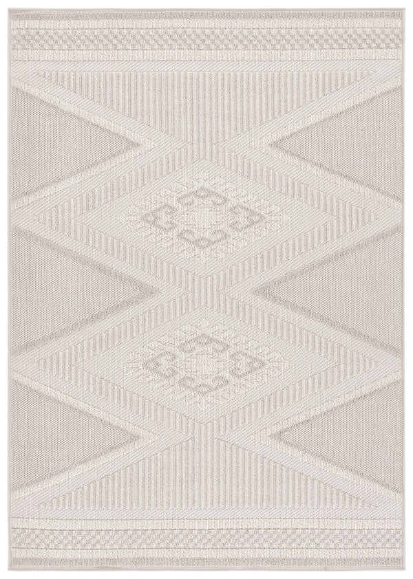 Safavieh Global Runner Rug - Elegant Geometric & Botanical Design, Durable & Soft For Indoor/Outdoor Use Grey ,Ivory Polypropylene Pile Glb600f-5