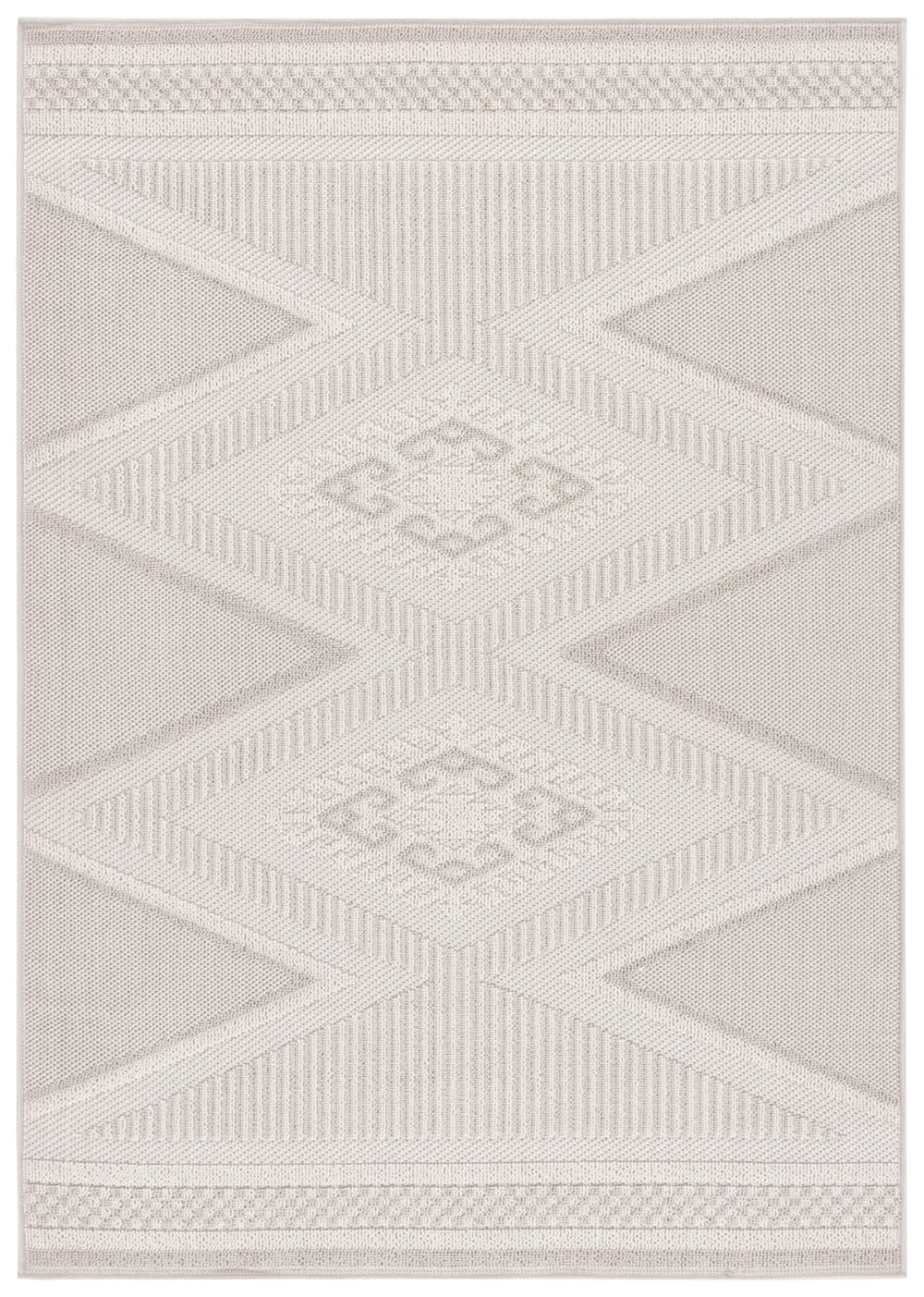Safavieh Global Elegant Area Rug With Geometric Design - Durable, Stylish, Perfect For Indoor & Outdoor Use Grey ,Ivory Polypropylene Pile Glb600f-7sq
