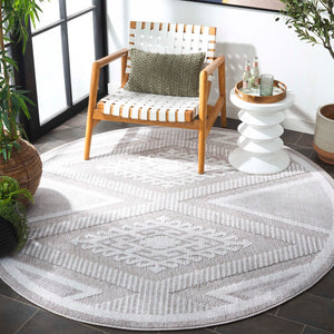 Safavieh Global Elegant Area Rug With Geometric Design - Durable, Stylish, Perfect For Indoor & Outdoor Use Grey ,Ivory Polypropylene Pile Glb600f-7sq