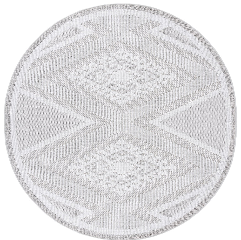 Safavieh Global Runner Rug - Elegant Geometric & Botanical Design, Durable & Soft For Indoor/Outdoor Use Grey ,Ivory Polypropylene Pile Glb600f-28