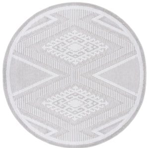 Safavieh Global Runner Rug - Elegant Geometric & Botanical Design, Durable & Soft For Indoor/Outdoor Use Grey ,Ivory Polypropylene Pile Glb600f-7r