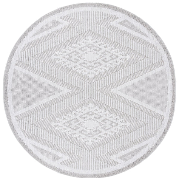 Safavieh Global Runner Rug - Elegant Geometric & Botanical Design, Durable & Soft For Indoor/Outdoor Use Grey ,Ivory Polypropylene Pile Glb600f-7r