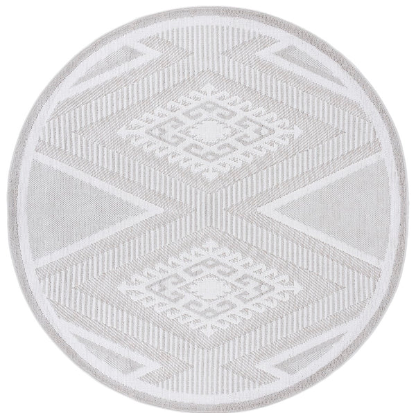 Safavieh Global Elegant Area Rug With Geometric Design - Durable, Stylish, Perfect For Indoor & Outdoor Use Grey ,Ivory Polypropylene Pile Glb600f-7sq