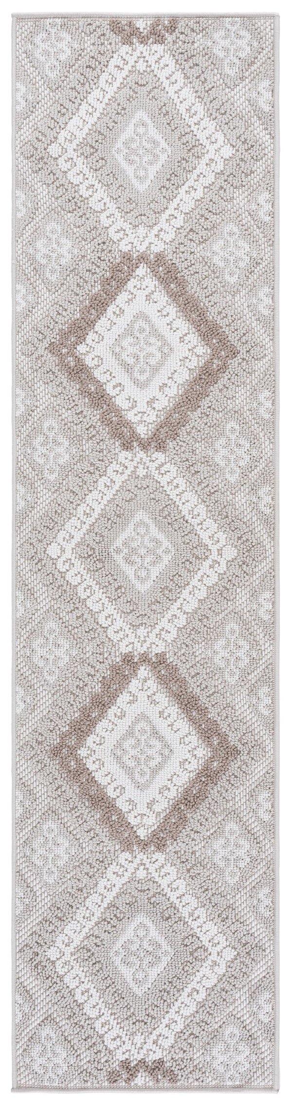 Safavieh Global Runner Rug - Timeless Grey & Ivory Design, Durable Power-loomed Fabric For Elegant Spaces Grey ,Ivory Taupe Polypropylene Pile Glb610f-28
