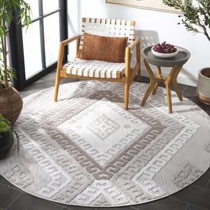 Safavieh Global Runner Rug - Timeless Grey & Ivory Design, Durable Power-loomed Fabric For Elegant Spaces Grey ,Ivory Taupe Polypropylene Pile Glb610f-7r