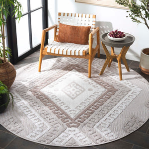 Safavieh Global Elegant Area Rug - Durable Power-loomed Design With Plush Comfort For Indoor & Outdoor Spaces Grey ,Ivory Taupe Polypropylene Pile Glb610f-4