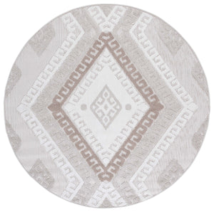 Safavieh Global Runner Rug - Timeless Grey & Ivory Design, Durable Power-loomed Fabric For Elegant Spaces Grey ,Ivory Taupe Polypropylene Pile Glb610f-7r